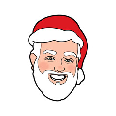 An illustration of santa claus with a smile