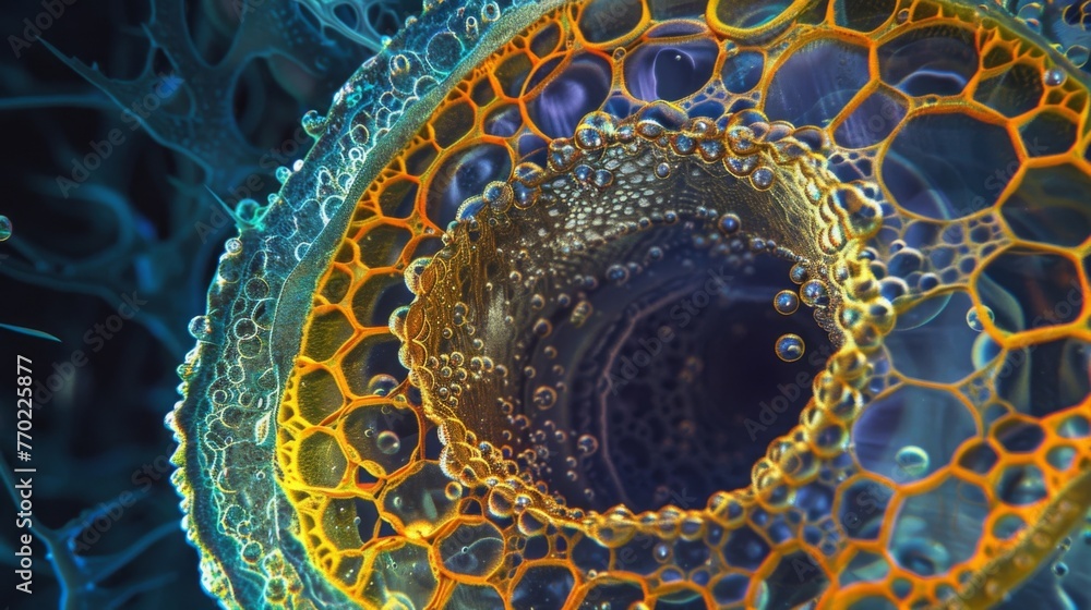 Aufkleber a crosssection of an egg cell with its protective layers and nutrientrich yolk visible under a power