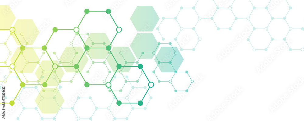 Aufkleber background image of hexagonal technology, molecular structure concept or scientific engineering.