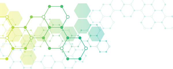 Background image of hexagonal technology, molecular structure concept or scientific engineering.
