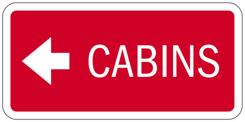 Campground directional sign cabins