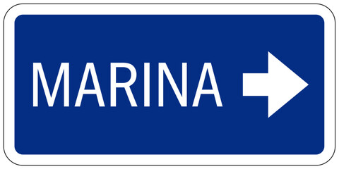 Campground directional sign marina