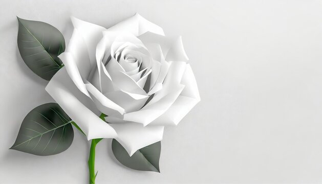 Elegant White Rose on Neutral Background