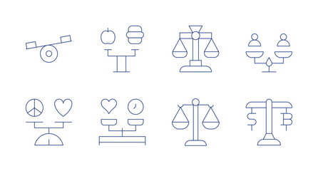 Balance icons. Editable stroke. Containing balance, balanceddiet, legal.