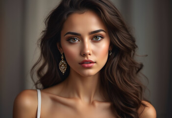 Fototapeta premium A Portrait Of Breathtakingly Gorgeous, Exotic, Beautiful Woman. 