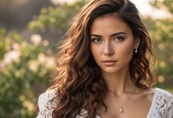 Naklejka premium A Portrait Of Breathtakingly Gorgeous, Exotic, Beautiful Woman. 