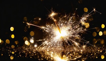 Sparkling Firework on Festive Background