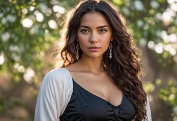 Naklejka premium A Portrait Of Breathtakingly Gorgeous, Exotic, Beautiful Woman. 