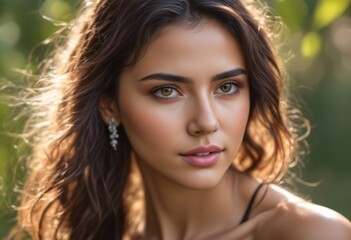 Naklejka premium A Portrait Of Breathtakingly Gorgeous, Exotic, Beautiful Woman. 