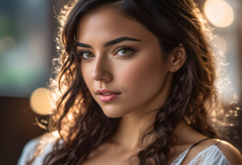 A Portrait Of Breathtakingly Gorgeous, Exotic, Beautiful Woman.
