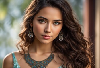 A Portrait Of Breathtakingly Gorgeous, Exotic, Beautiful Woman.
