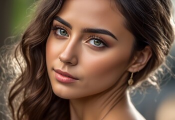 Fototapeta premium A Portrait Of Breathtakingly Gorgeous, Exotic, Beautiful Woman. 