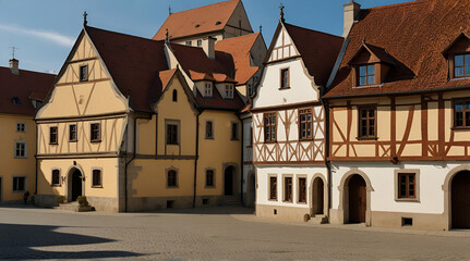 Naklejka premium Bardejov (well-preserved medieval town in Slovakia).generative.ai