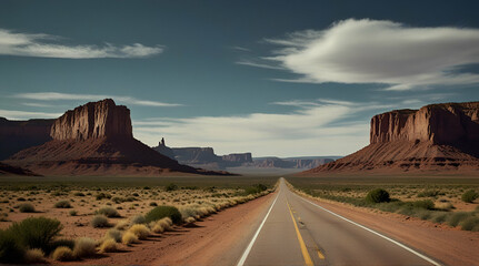 Highway 89, Navajo Indian Reservation, Navajo County, Arizona, USA.generative.ai