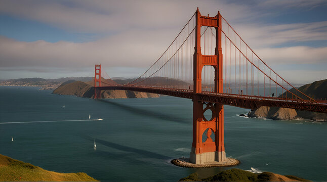 The Golden Gate Bridge at Sunset, San Francisco , CA.generative.ai