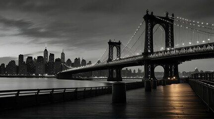 Brooklyn Bridge seen from Manhattan, New York City.generative.ai