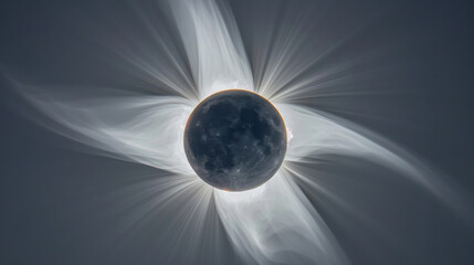A stunning solar eclipse with the moon perfectly aligning with the sun and creating an aweinspiring celestial event. . . - obrazy, fototapety, plakaty