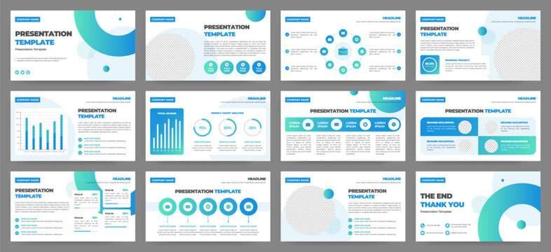 Modern presentation slide templates. Infographic elements template set for web, print, annual report brochure, business flyer leaflet marketing and advertising template. Vector Illustration.