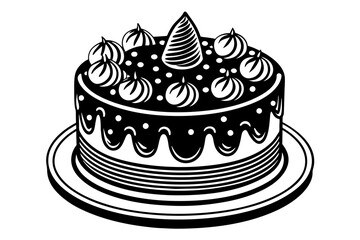 cake silhouette vector illustration
