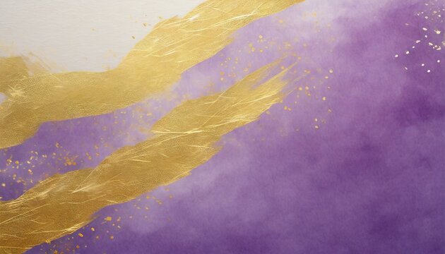 雅な和風イメージの紫と金の背景（和、和風、和紙）
