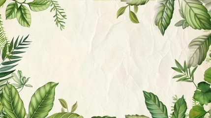 Foto op Canvas A natureinspired certificate design with a green leafy border and a delicate font ideal for ecofriendly or sustainability awards. © Justlight