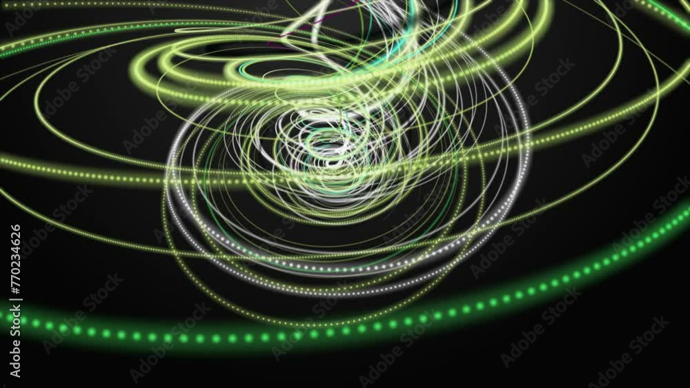 Aufkleber futuristic video animation with particle stripe object in slow motion, 4096x2304 loop 4k