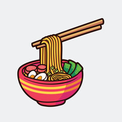 noodle cartoon vector illustration design