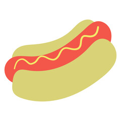 Hot dog fast food illustration