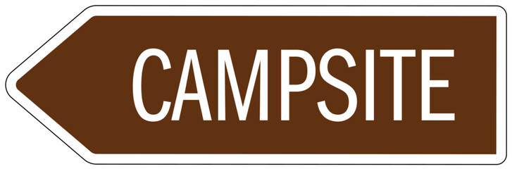 Campground directional sign campsite