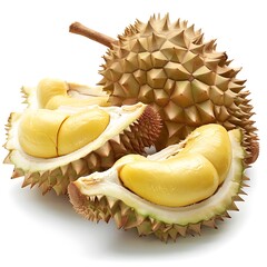 summer exotic durian fruit isolated on white background