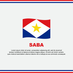 Saba Flag Background Design Template. Saba Independence Day Banner Social Media Post. Saba Design
