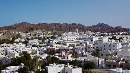 Fototapeta na wymiar Desert Mountainside Cityscape