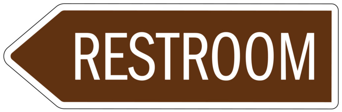 Campground directional sign restroom