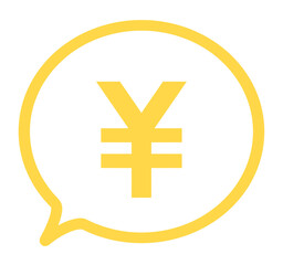 シンプルな黄色の円マークと吹き出し	
