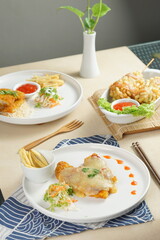 Delicious Potato Hot Dog Mozzarella Crispy Food