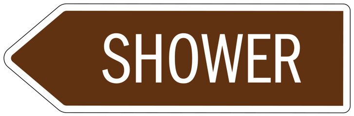 Campground directional sign shower