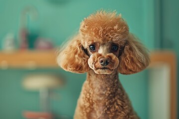 dog gets a comb combed at the salon