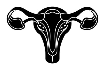 ovaries in females silhouette vector illustration