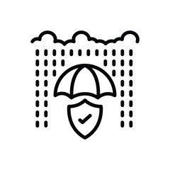 Black line icon for protection