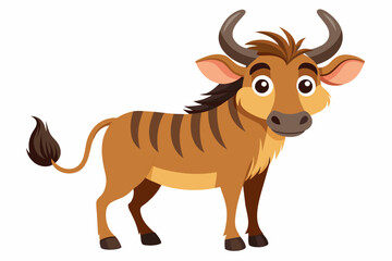 wildebeest silhouette vector illustration