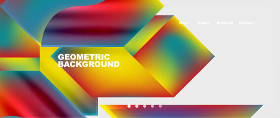 Abstract geometric shapes web design page. Vector Illustration For Wallpaper, Banner, Background, Card, Book Illustration, landing page