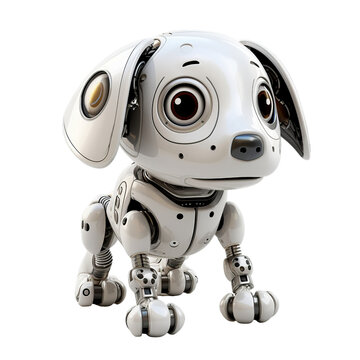 illustration of Dog robot iron nut, Isolated on transparent PNG background, Generative ai