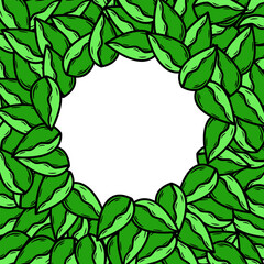 Leaf floral abstract pattern background circle concept flat design. Leaves illustration. 