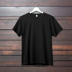 black t shirt on a hanger