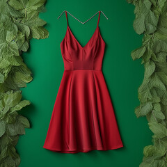 dress on green background