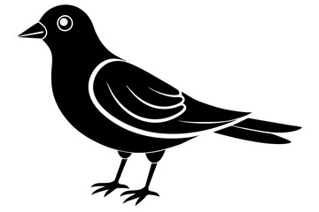 poppy bird silhouette vector illustration