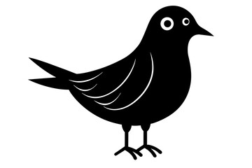 poppy bird silhouette vector illustration