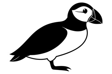 puffin bird silhouette vector illustration