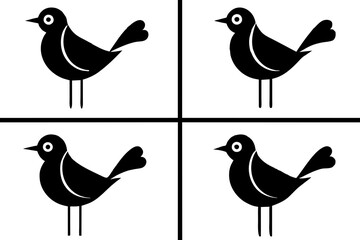 poppy bird silhouette vector illustration