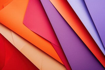 Minimalistic Abstract Background with Colorful Flat Paper Sheets &ndash; Modern Design for Creative Projects, Graphic Design, and Branding. Generative AI